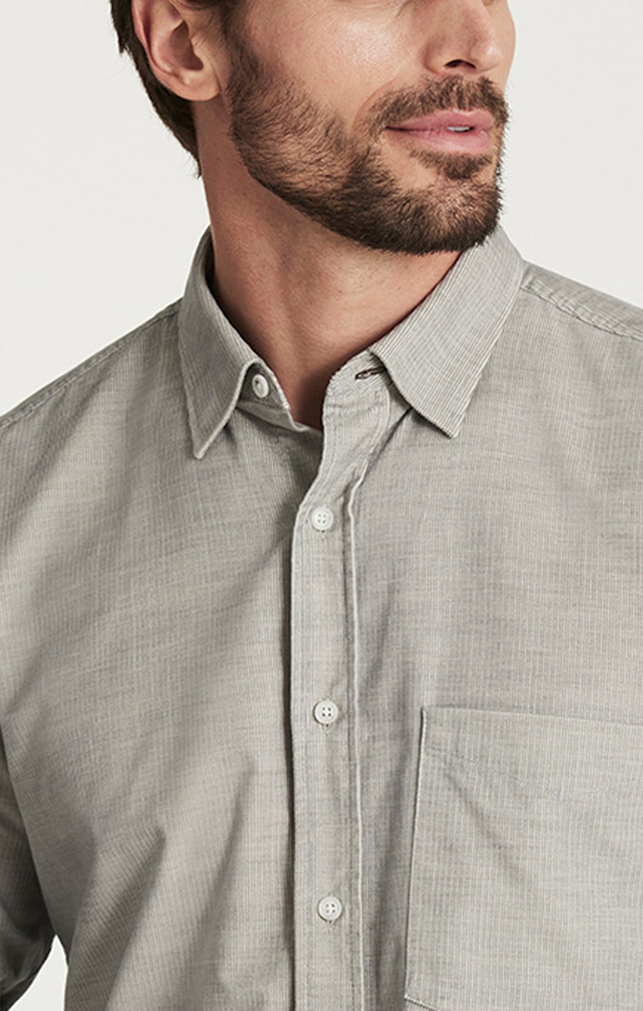 Corduroy Pocket Shirt in Grey