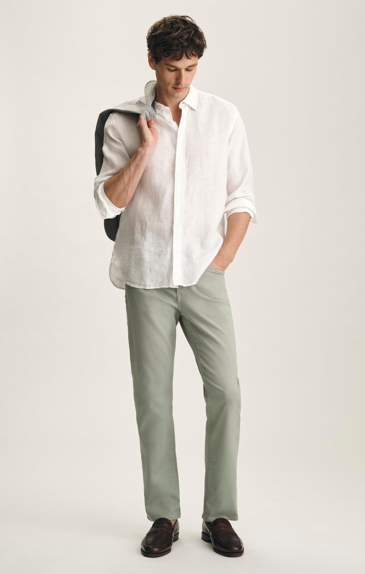 Charisma Relaxed Straight Pants In Sage Coolmax