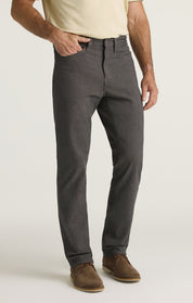Charisma Relaxed Straight Pants in Grey Herringbone