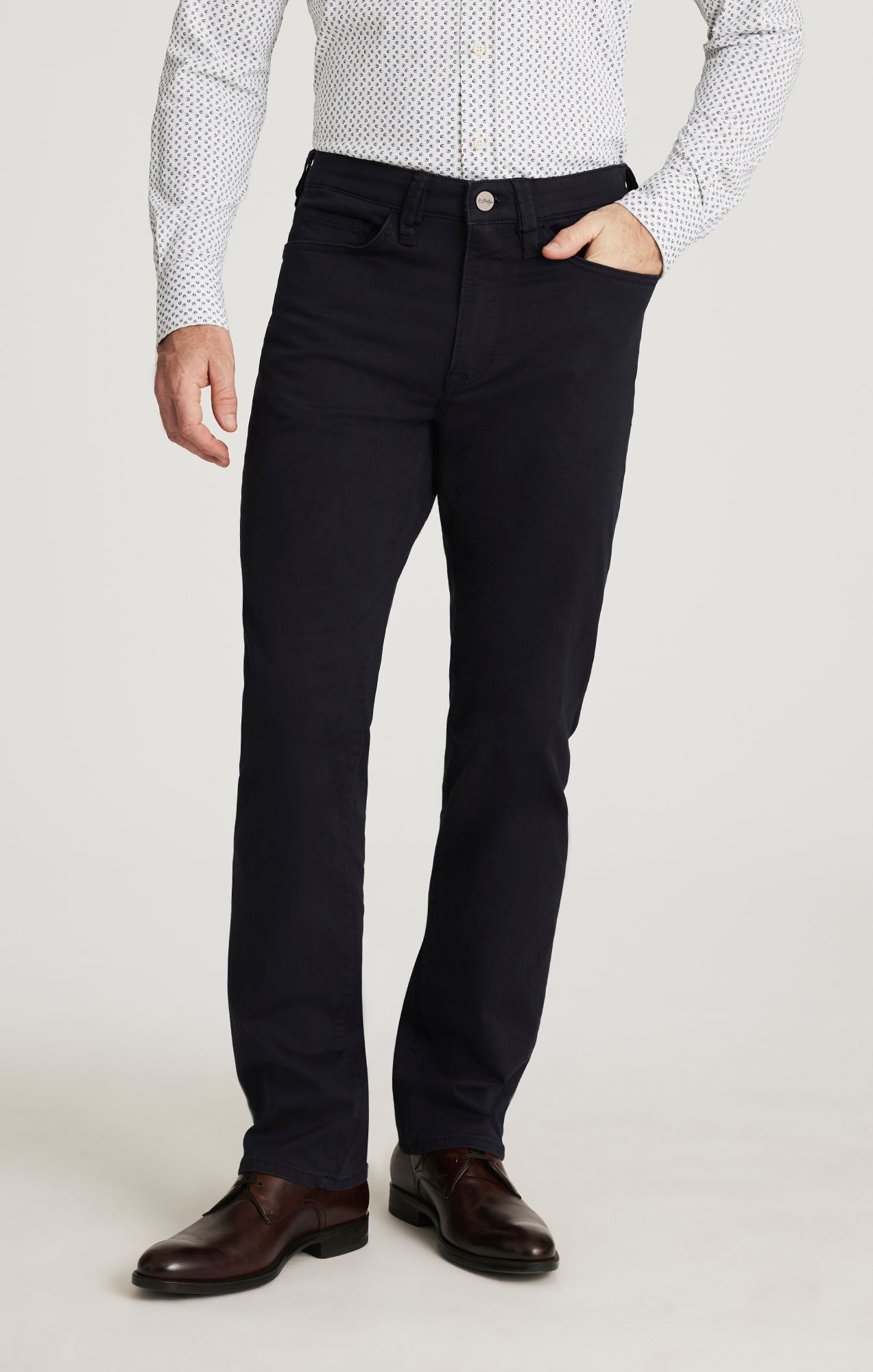 Charisma Relaxed Straight Pants in Navy Twill