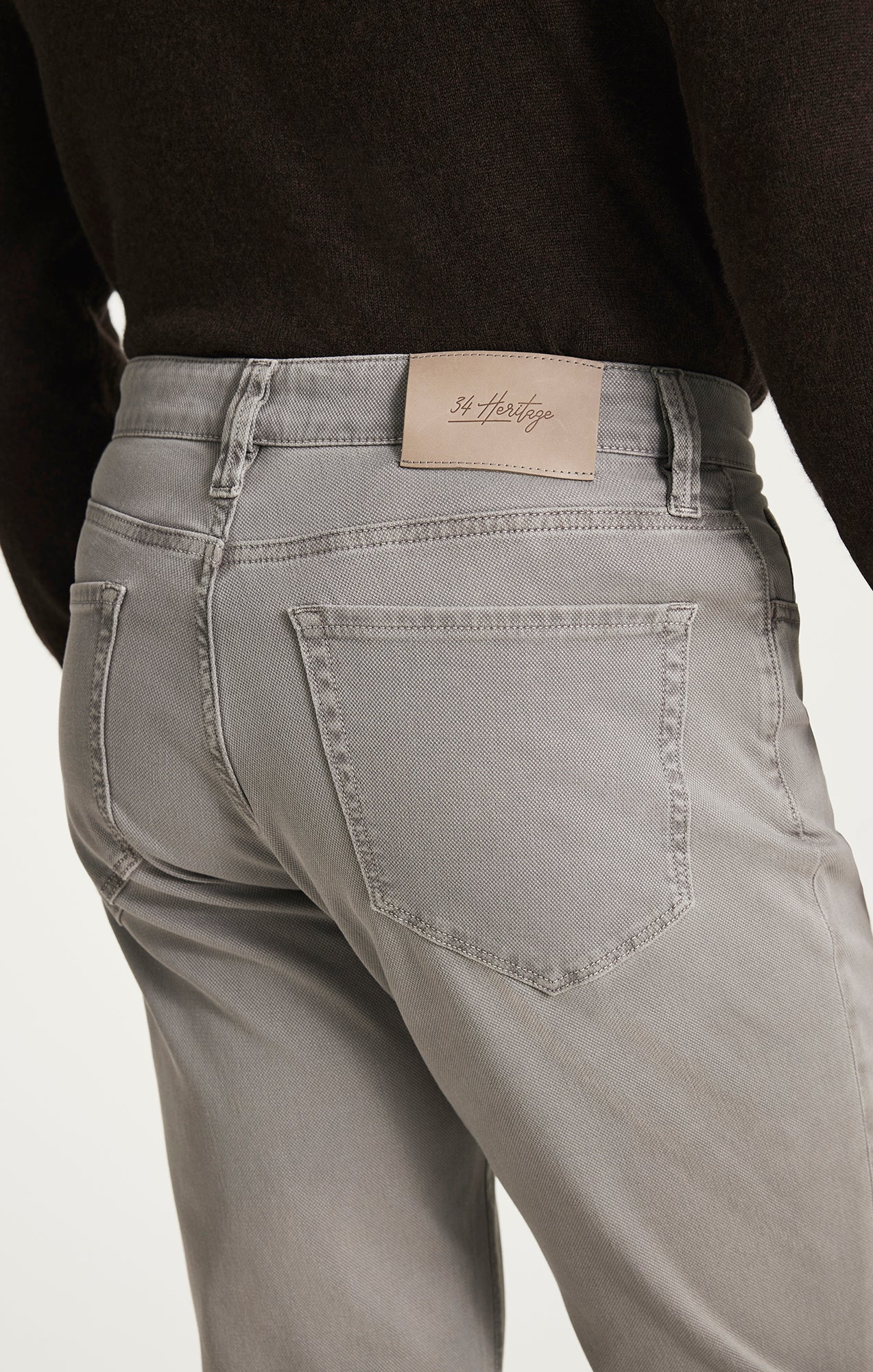 Charisma Relaxed Straight Pants in Grey Honeycomb