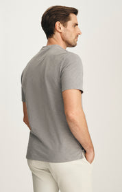 Slub Henley T-Shirt In Chiseled Stone