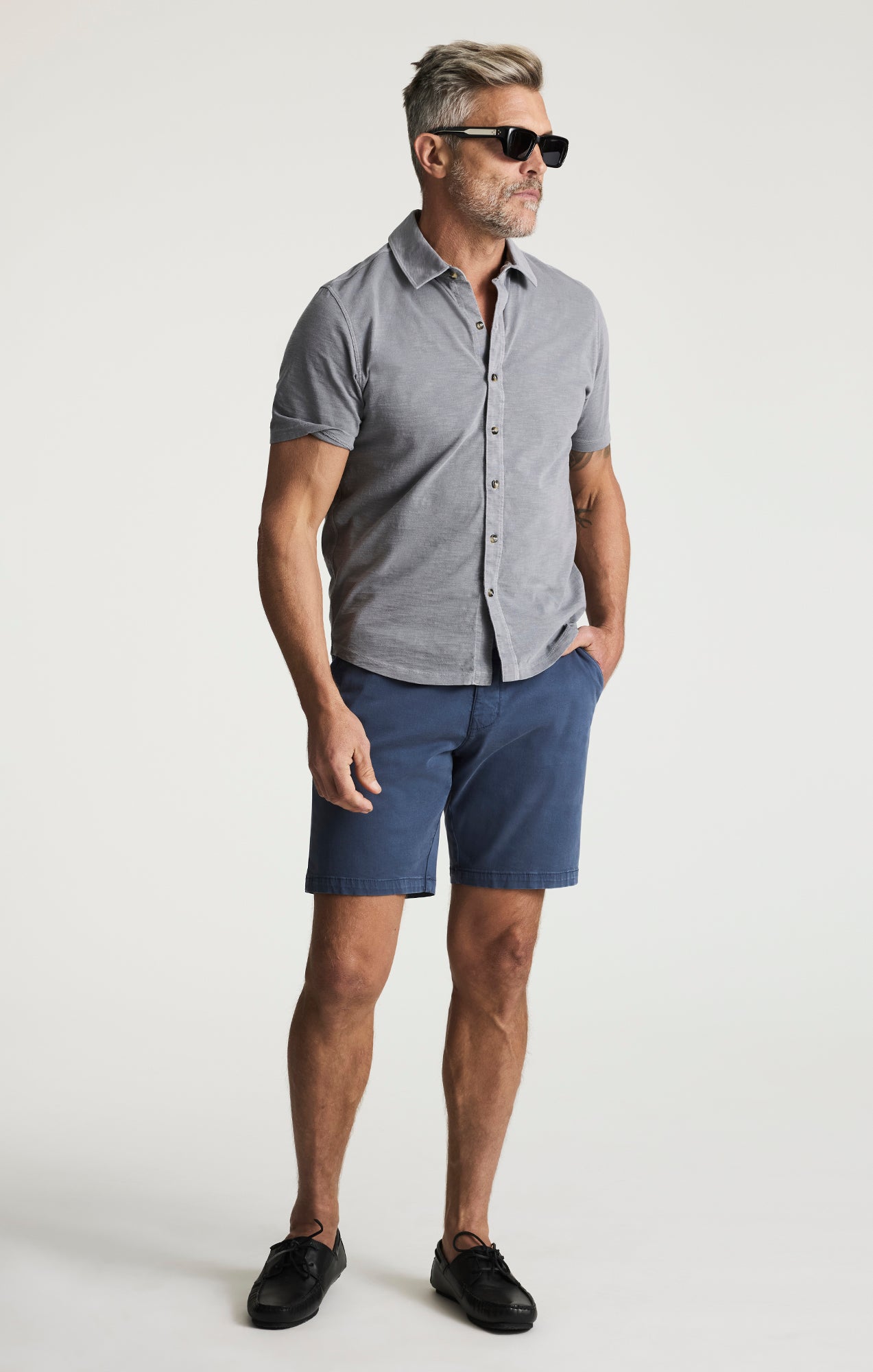 Arizona Slim Shorts In Dark Denim Twill