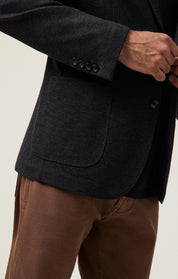 Matteo Heather Knit Blazer In Anthracite