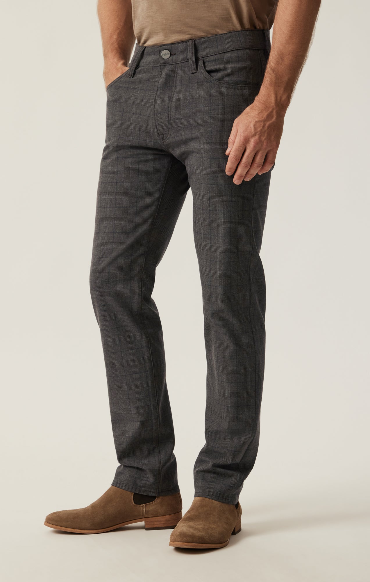 Courage Straight Leg Pants in Brown Elite Check