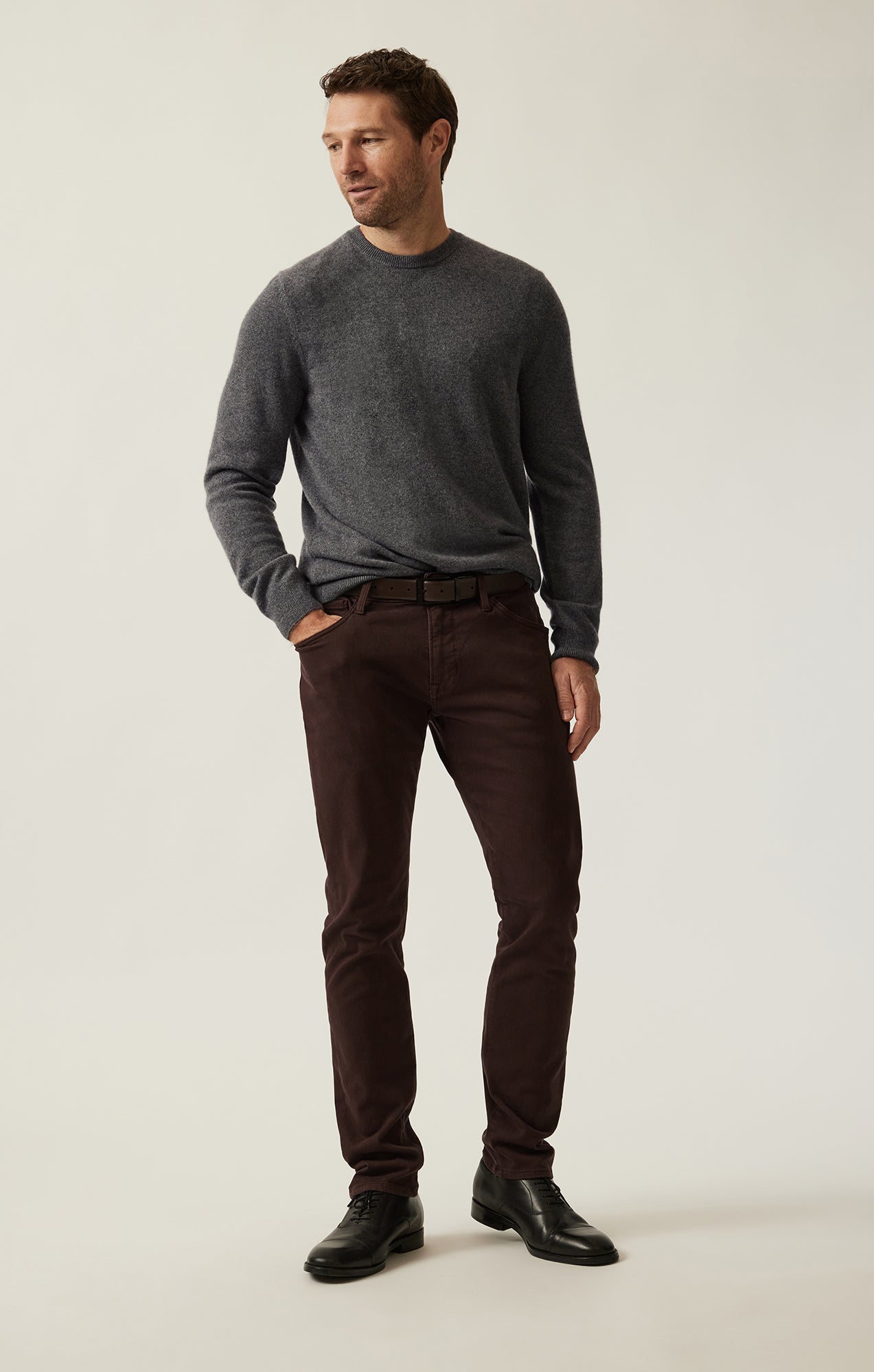 Men's Crew Neck Sweater In Blue - Aran Woolen Mills | Carraig Donn - Foto 10