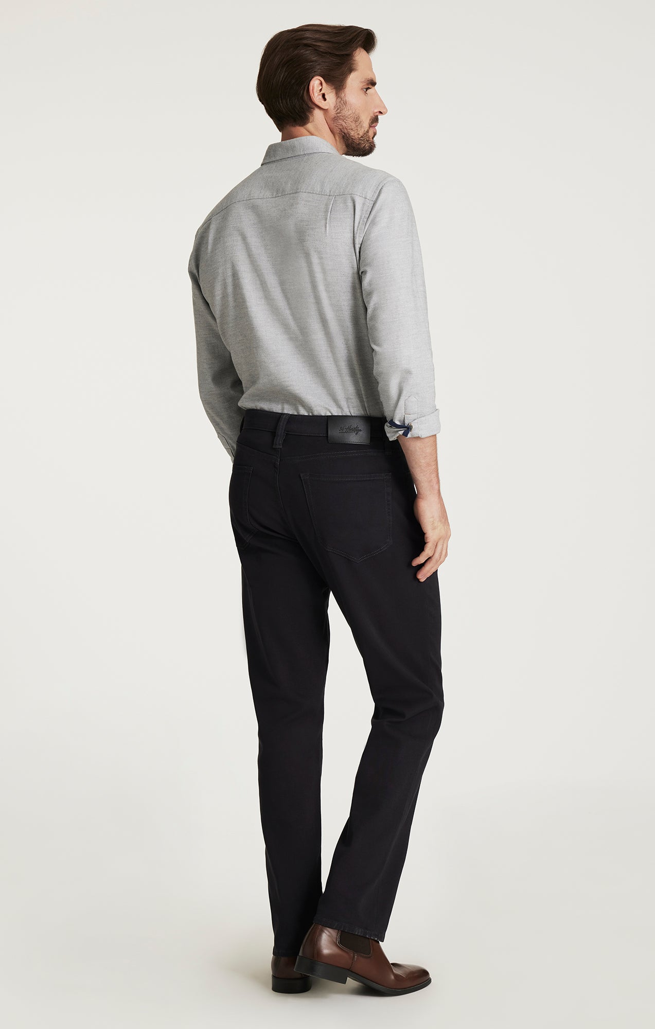 Charisma Relaxed Straight Pants in Dark Grey Cloud Luxe