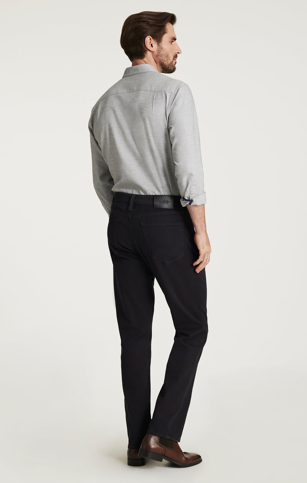 Charisma Relaxed Straight Pants in Dark Grey Cloud Luxe