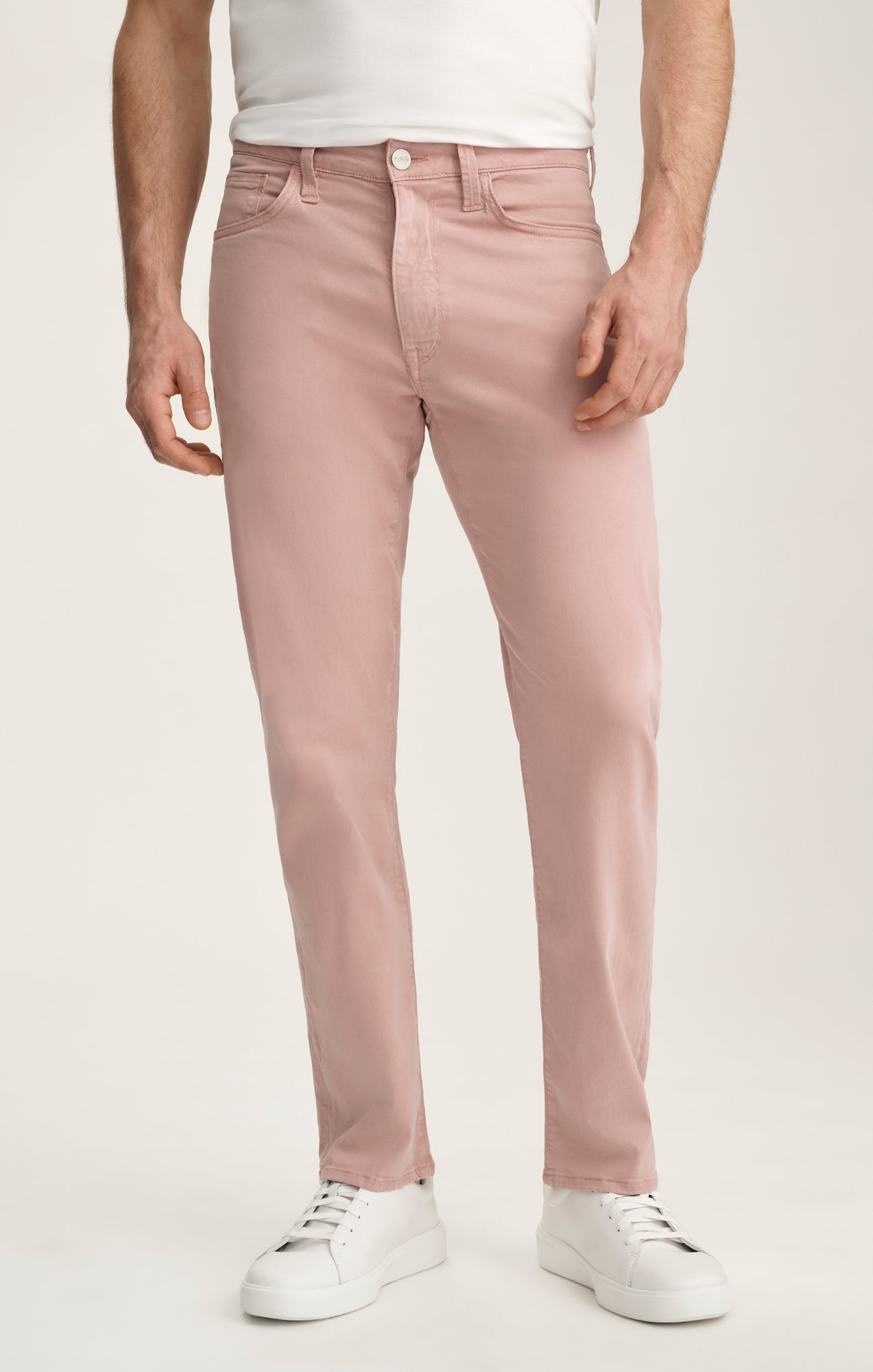 Courage Straight Leg Pants In Pink Twill