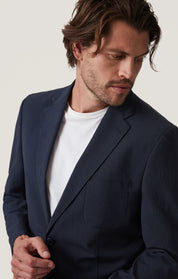 Matteo Seersucker Blazer in Navy