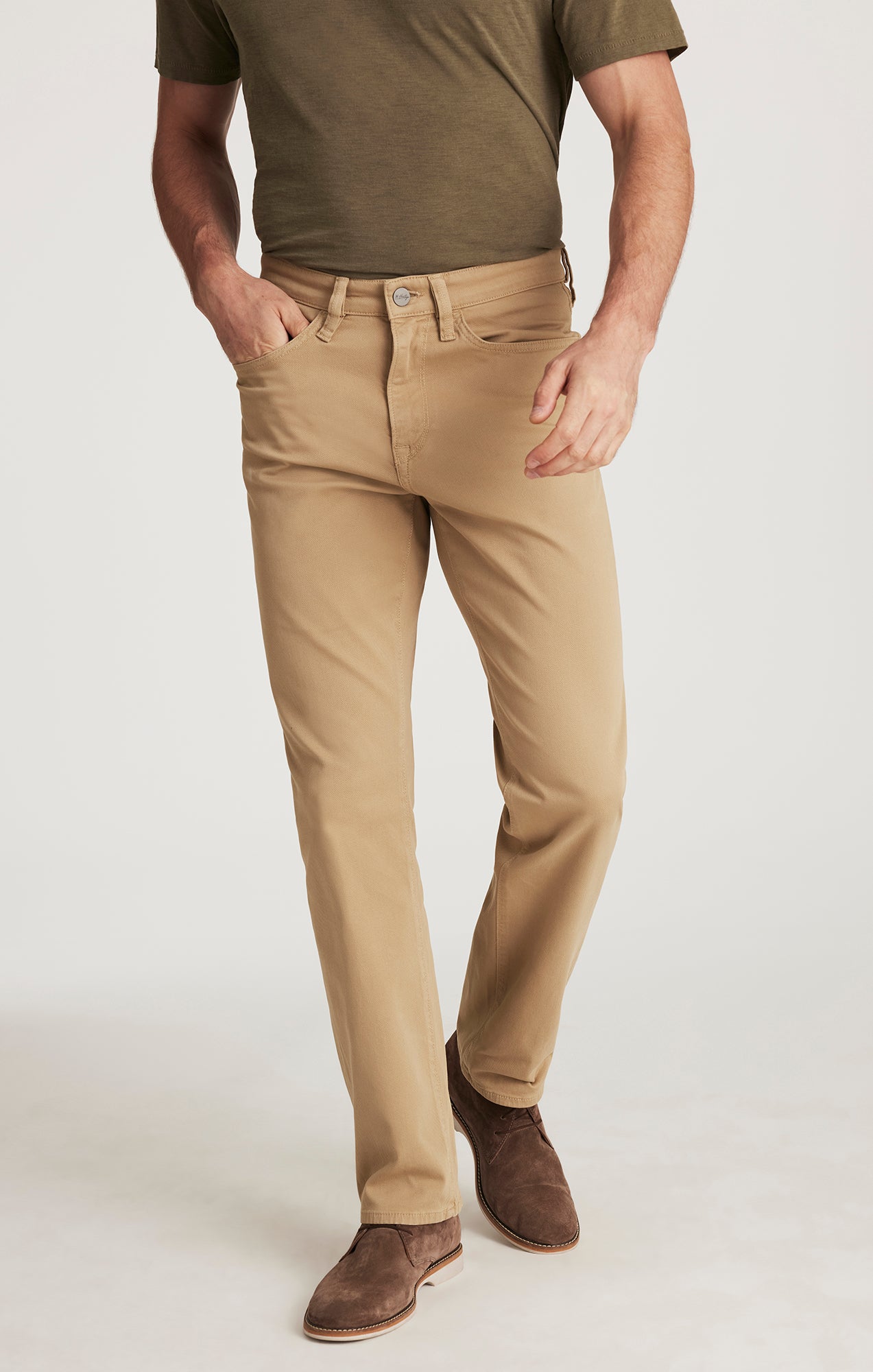 Charisma Relaxed Straight Pants in Beige Honeycomb