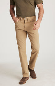 Charisma Relaxed Straight Pants in Beige Honeycomb