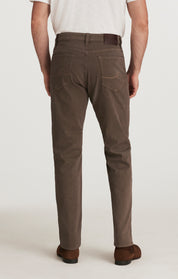 Charisma Relaxed Straight Pants in Coffee Diagonal