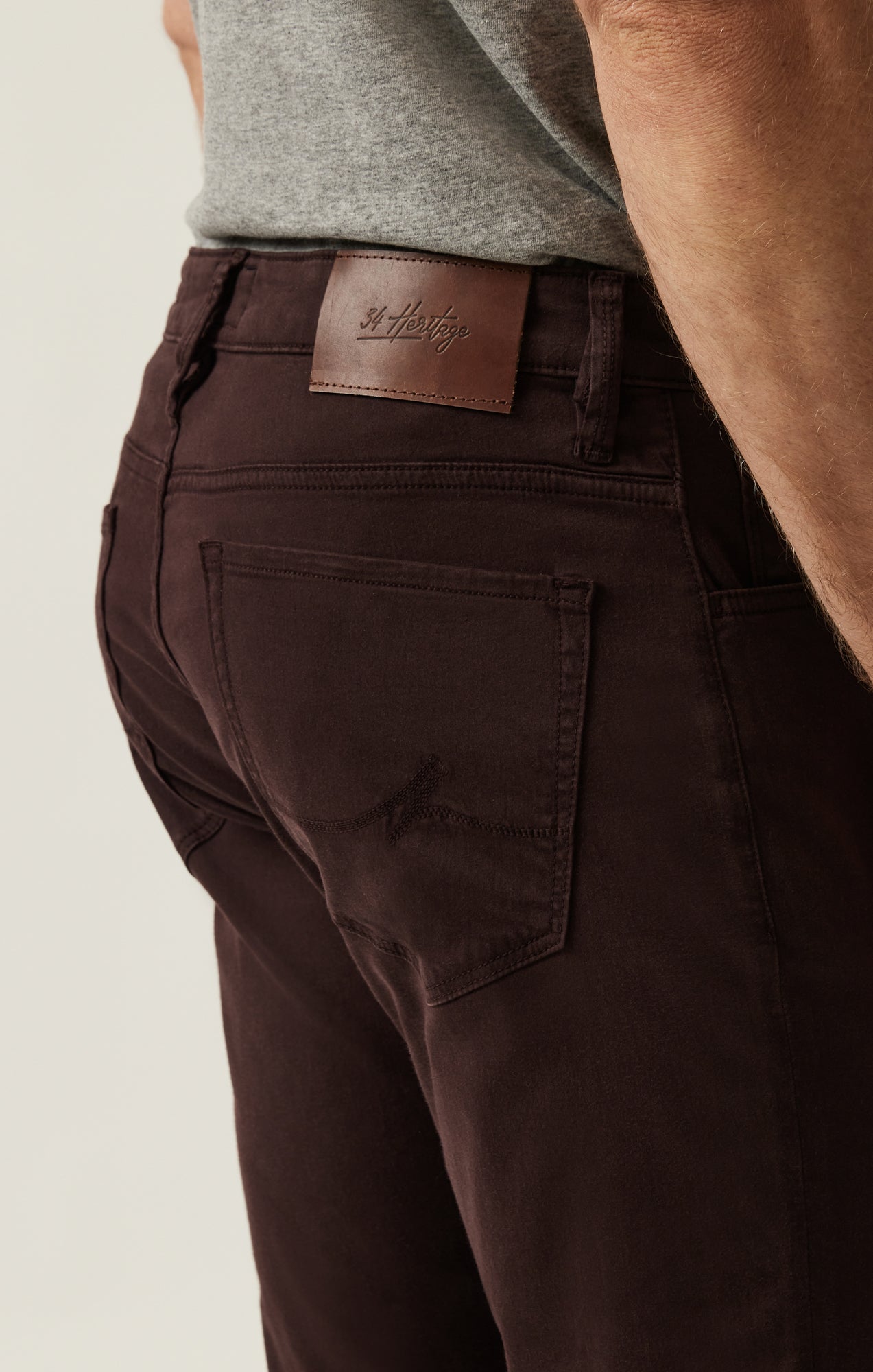 34 Heritage Men's Courage Straight Leg Pants in Burgundy Twill