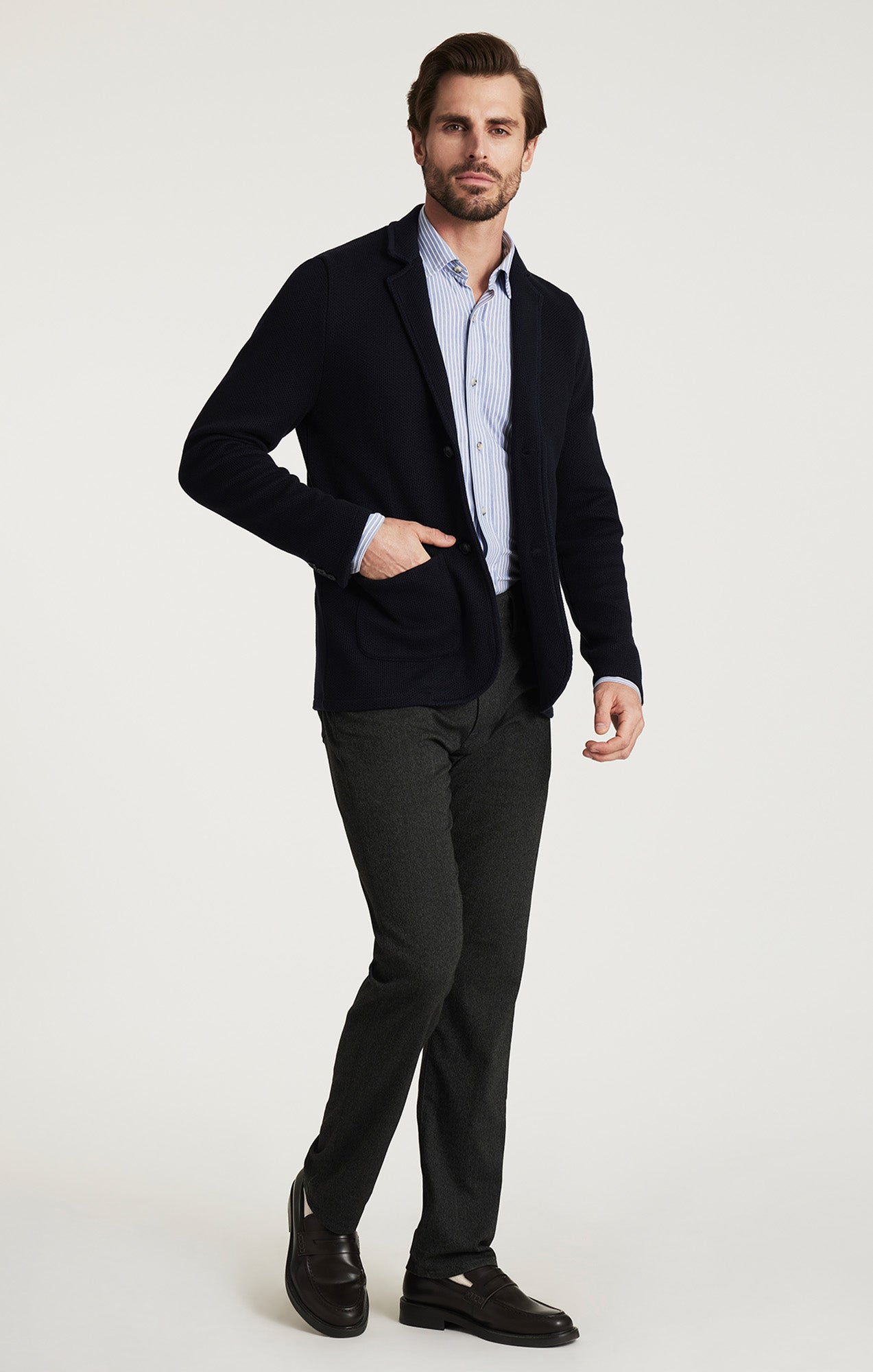 Double Face Blazer In Navy