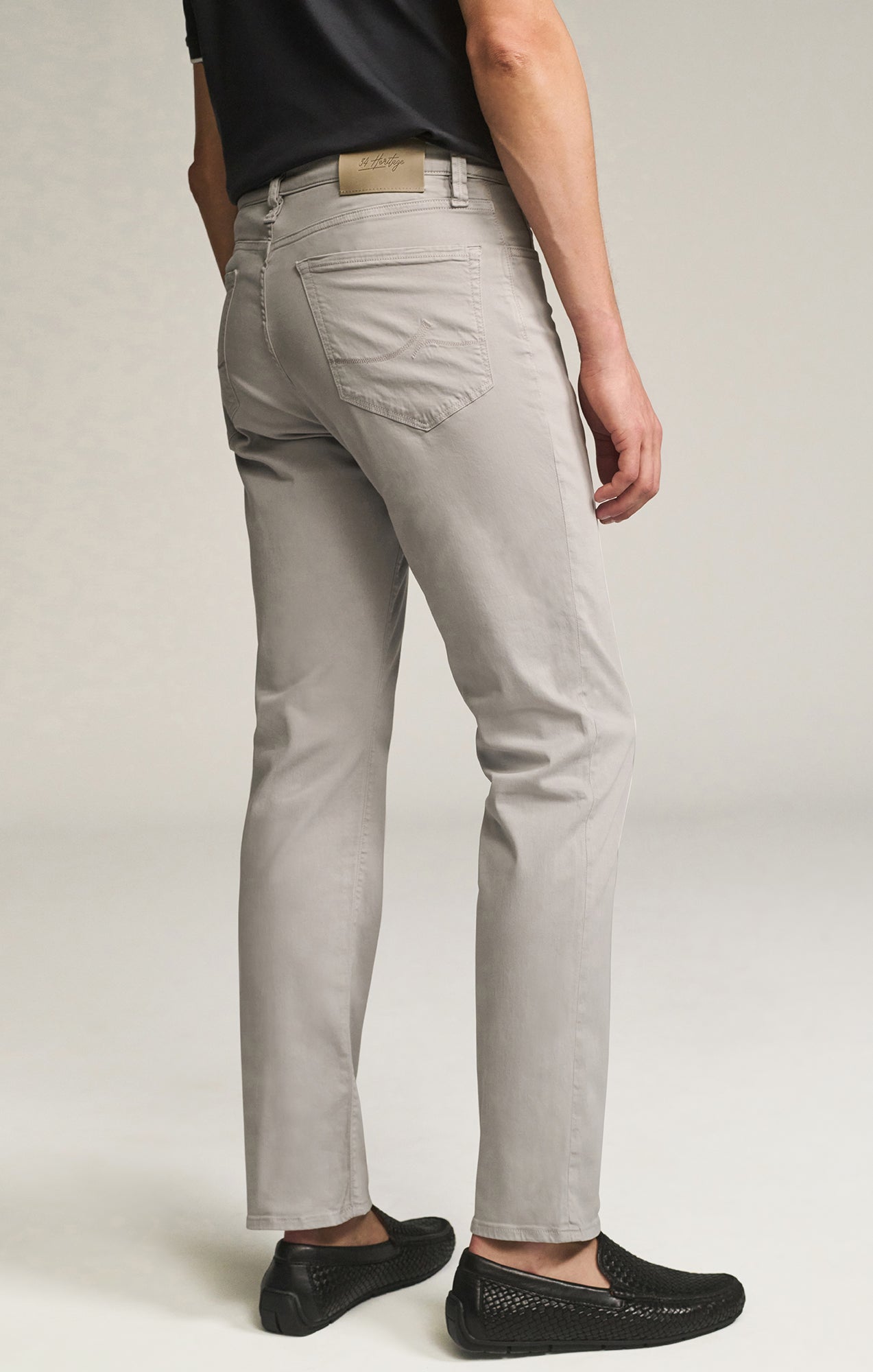 Charisma Relaxed Straight Pants in Cement Twill