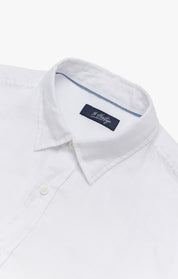 Linen Short Sleeve Shirt In Bright White