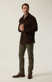 Corduroy Overshirt in Chocolate Brown