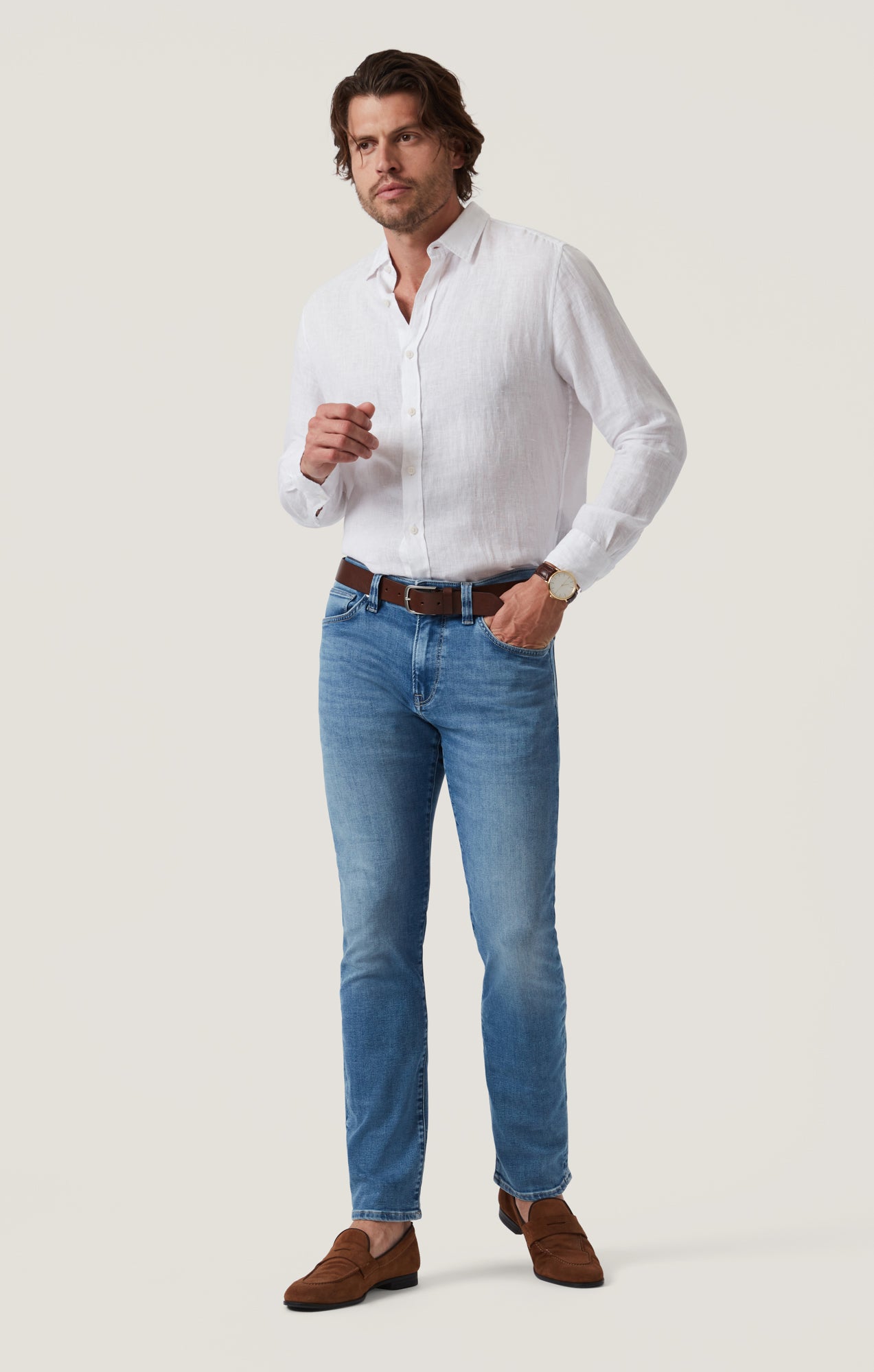 Charisma Relaxed Straight Jeans in Mid Brushed Organic Ultra