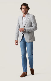 Matteo Checked Blazer in Grey Melange