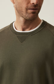 French Terry Crew Sweatshirt In Pimento Olive