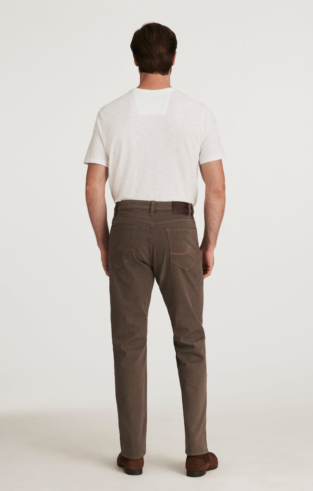 Charisma Relaxed Straight Pants in Coffee Diagonal