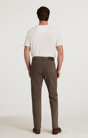 Charisma Relaxed Straight Pants in Coffee Diagonal