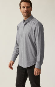 Pied Poule Shirt In Grey Melange