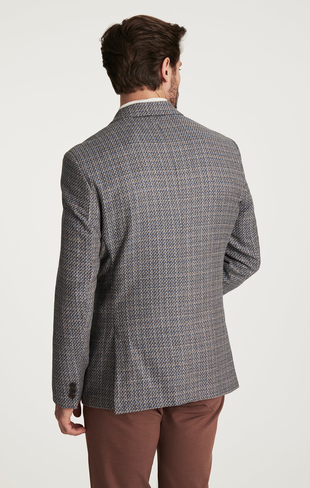 Matteo Mini Checked Blazer in Dark Blue