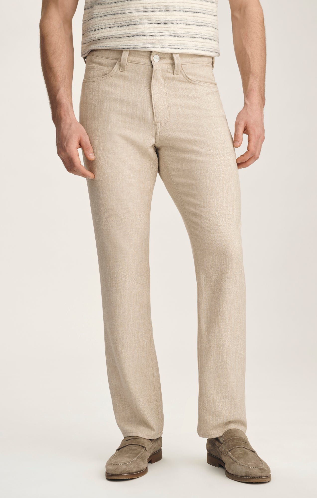 Charisma Relaxed Straight Pants In Wheat Cross Twill