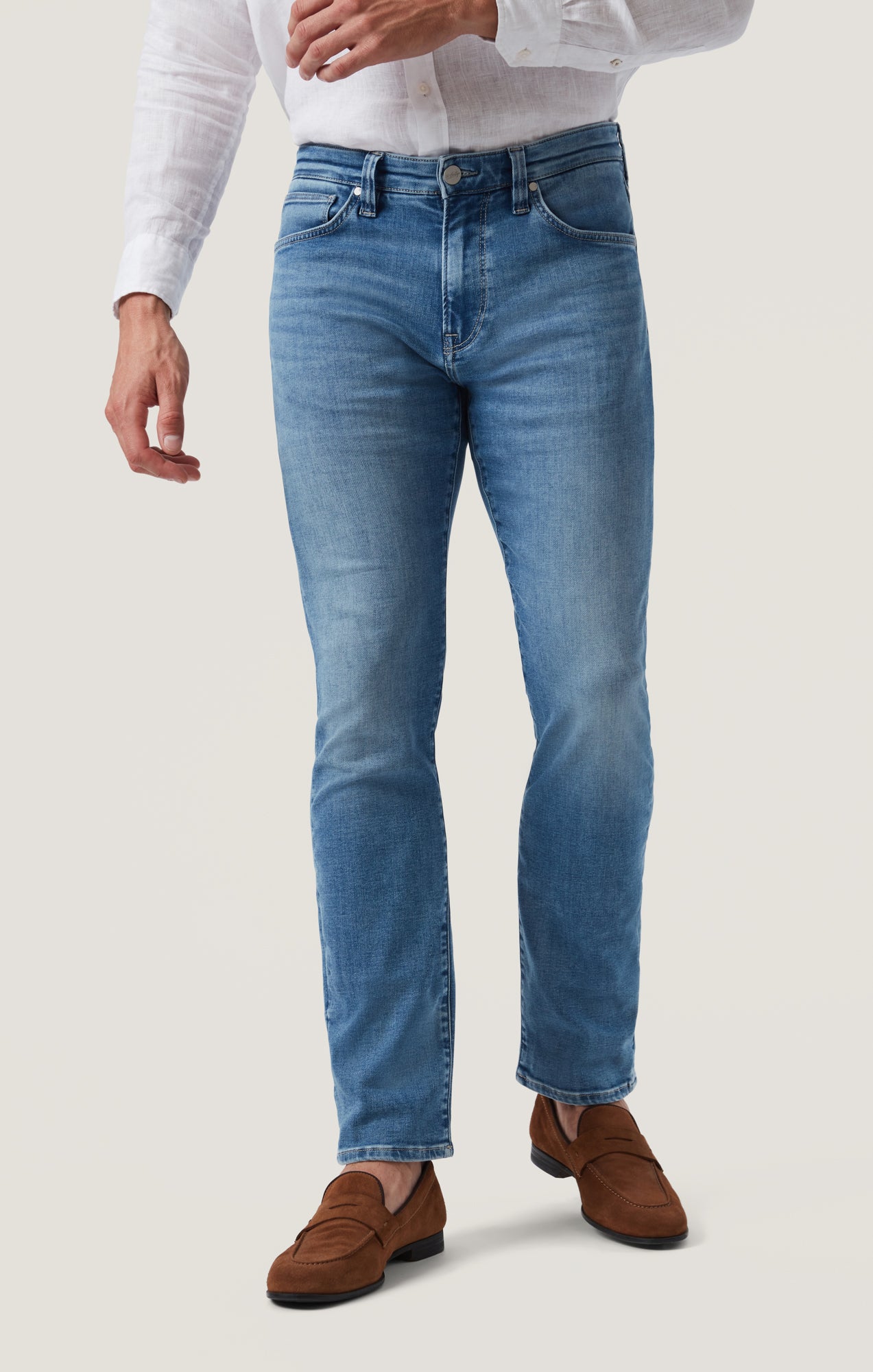 Charisma Relaxed Straight Jeans in Mid Brushed Organic Ultra