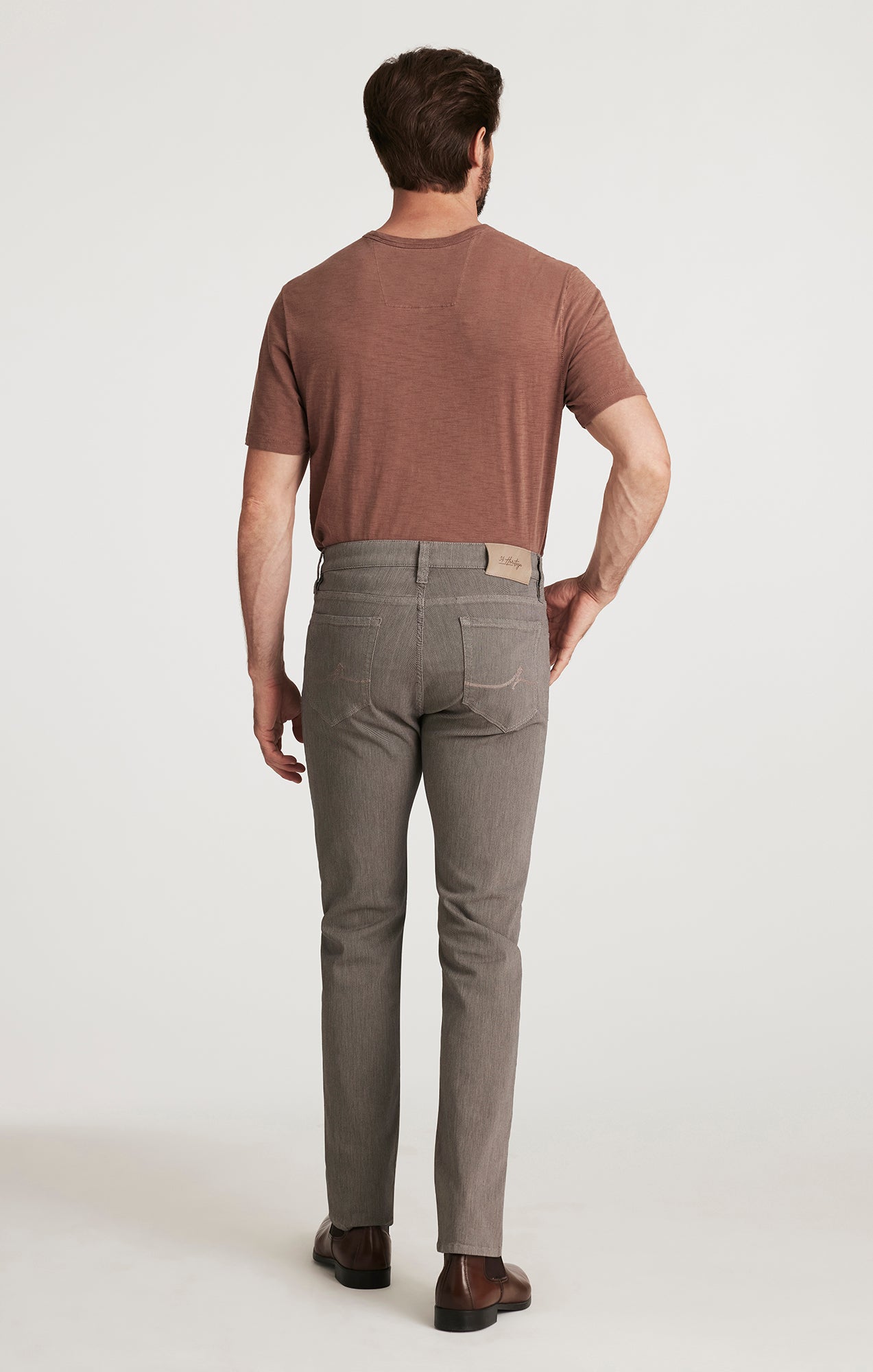 Courage Straight Leg Pants in Dove Grey Diagonal