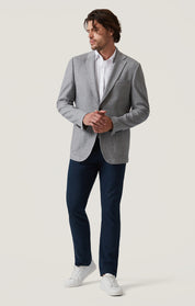 Matteo Pique Blazer in Grey Melange