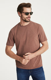 Slub Crew Neck T-Shirt in Cappuccino