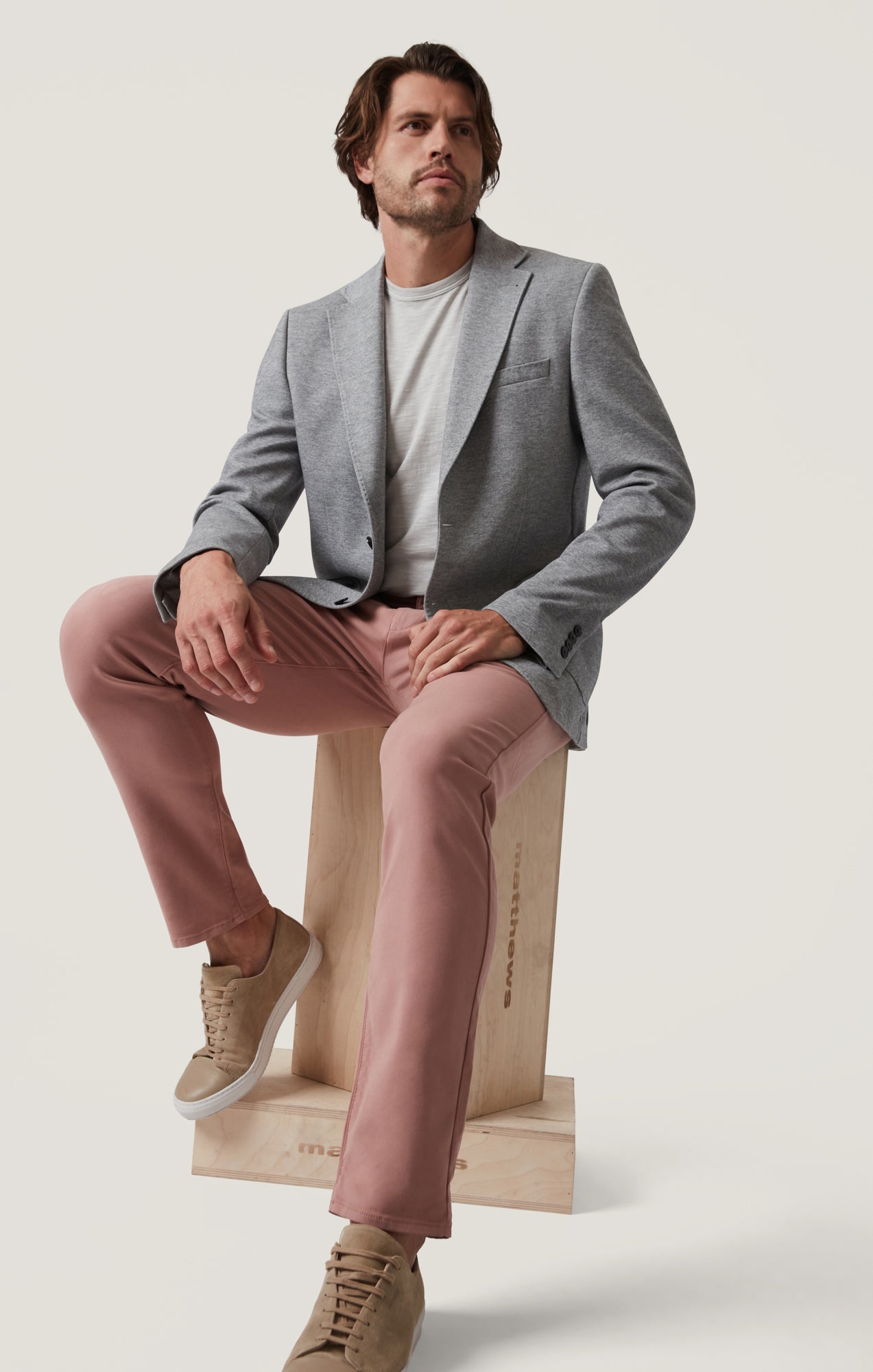 Verona Slim Leg Chino in Rose High Flyer