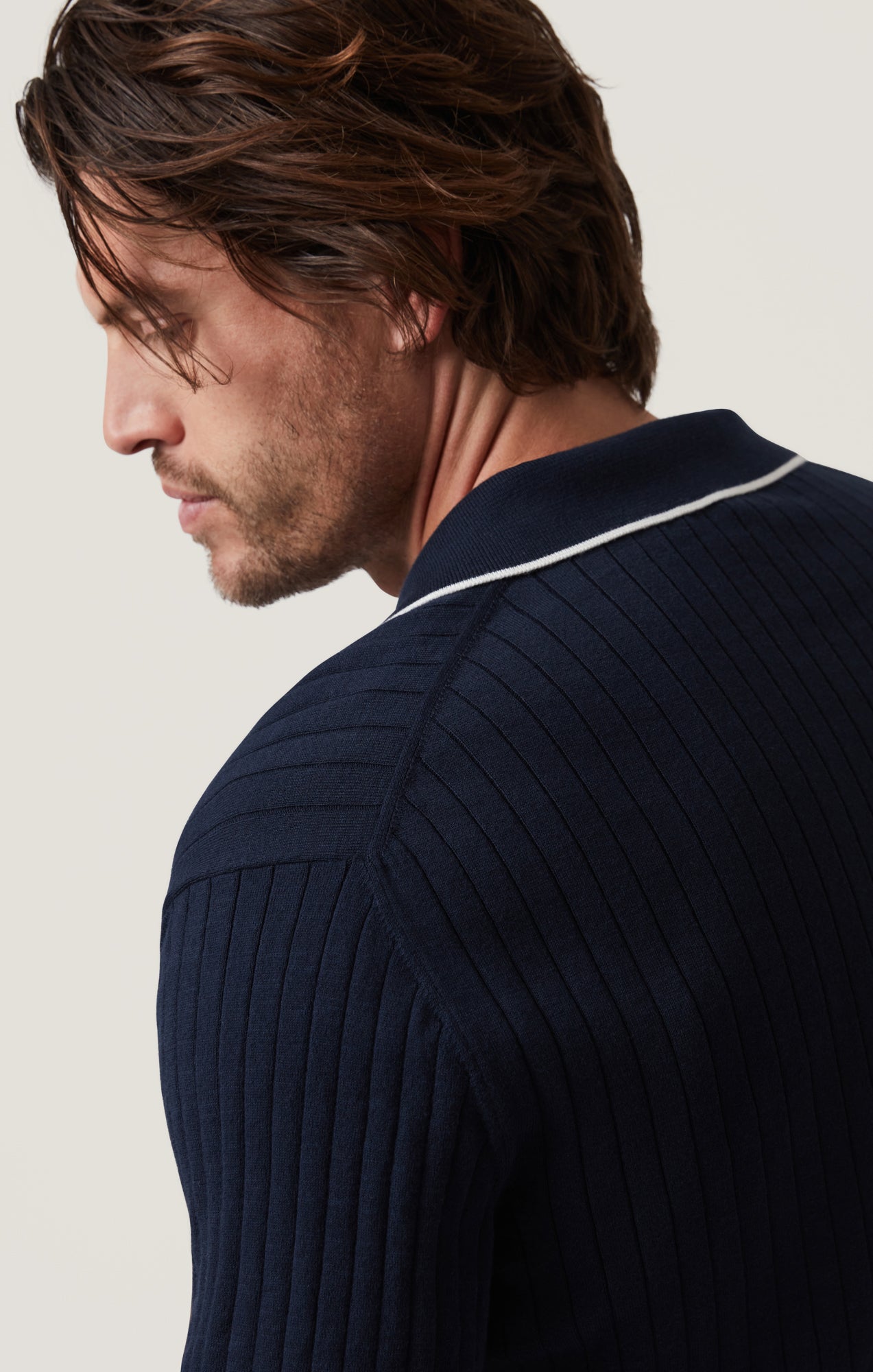 Polo Sweater in Navy