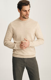Cashmere Crew Neck Sweater In Beige