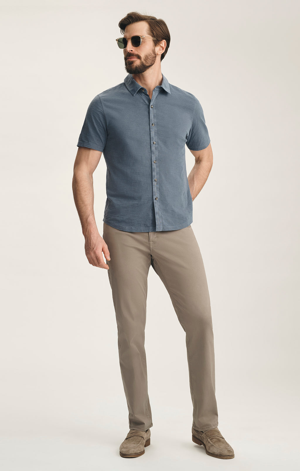Charisma Relaxed Straight Pants In Driftwood Twill