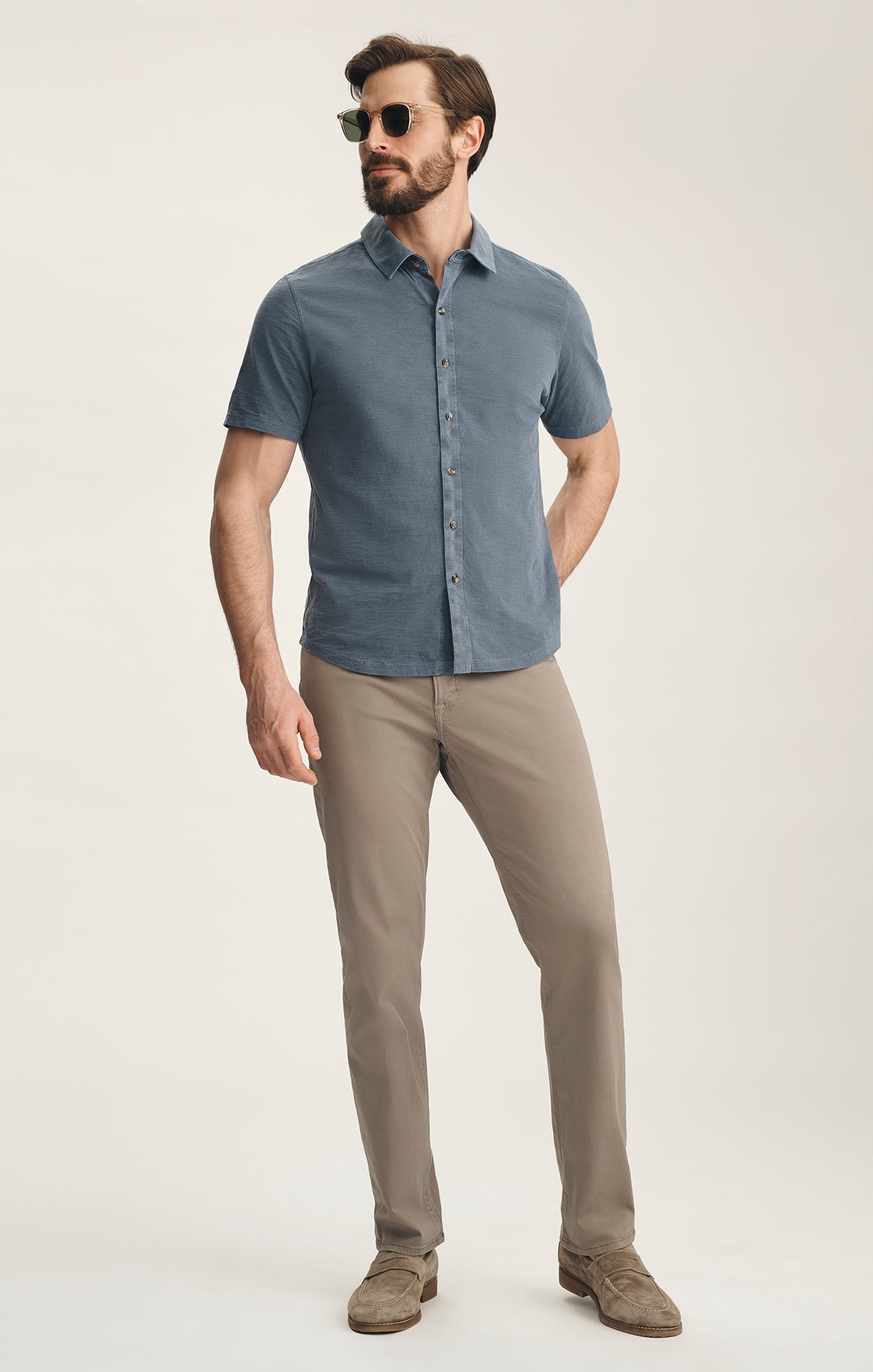 Charisma Relaxed Straight Pants In Driftwood Twill