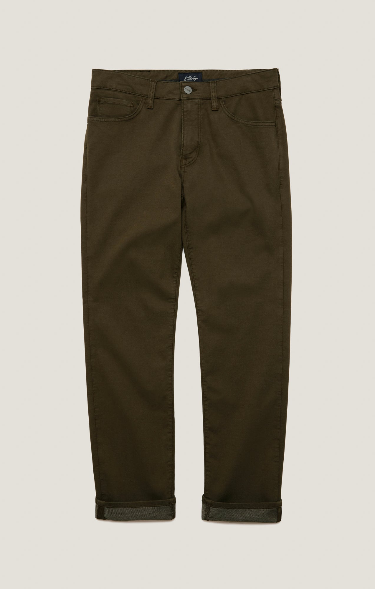 Charisma Relaxed Straight Pants in Dusky Green Coolmax