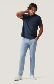 Cool Tapered Leg Pants in Sky Twill