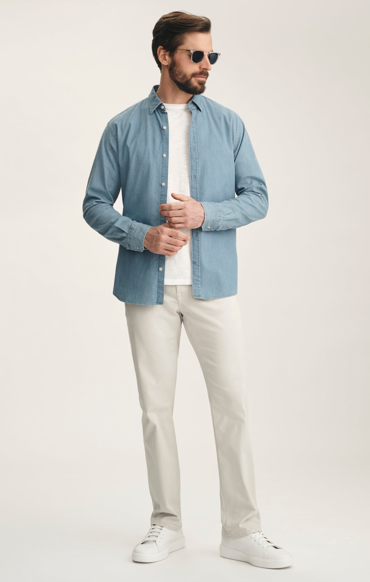 Charisma Relaxed Straight Pants In Glacier Twill