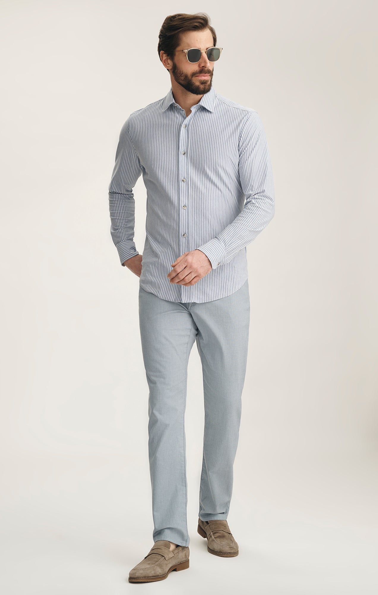 Courage Straight Leg Pants In Blue Honeycomb