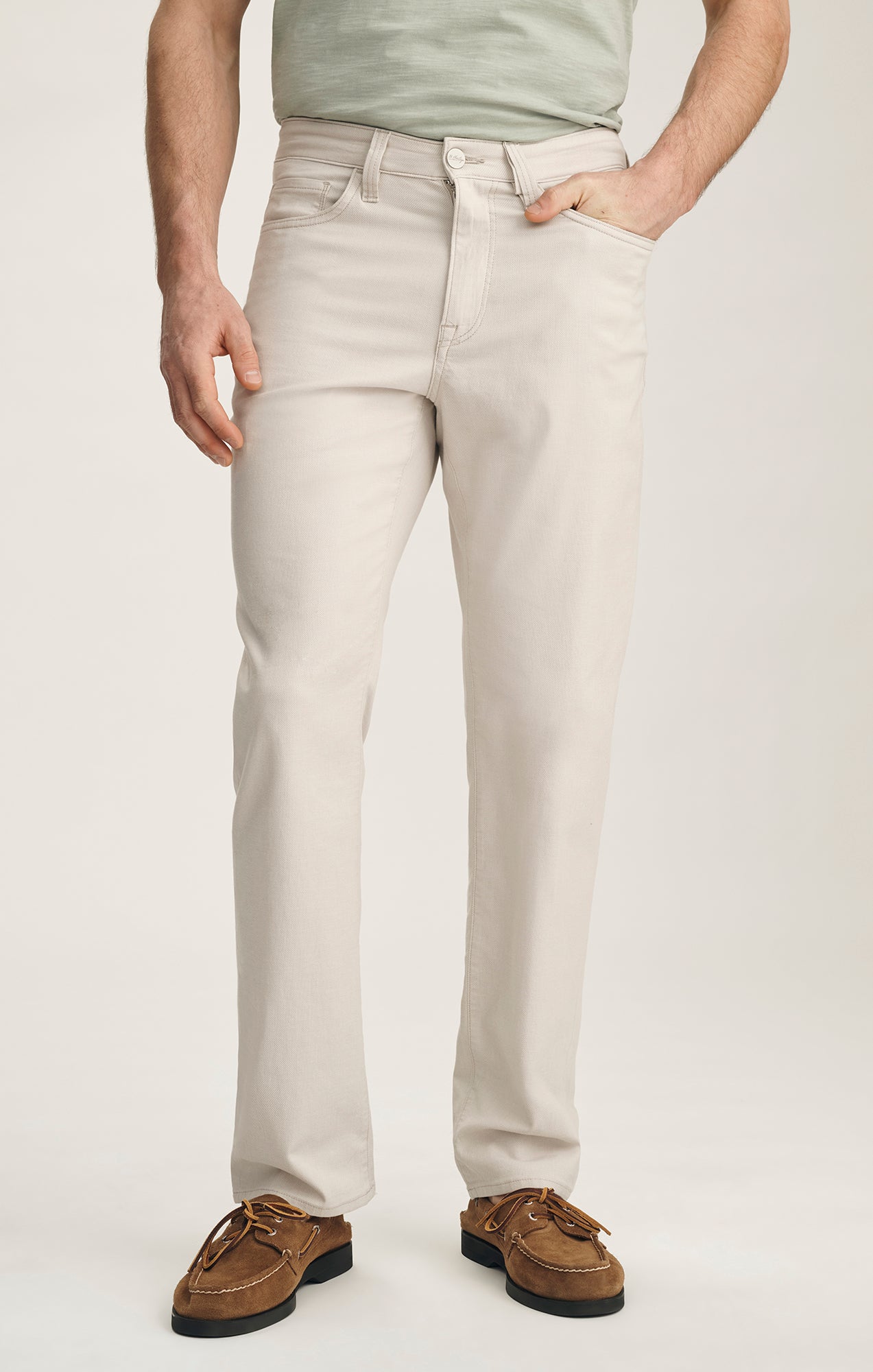 Charisma Relaxed Straight Pants In Oat Honeycomb