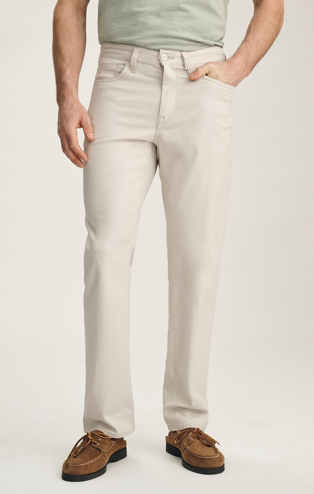 Charisma Relaxed Straight Pants In Oat Honeycomb