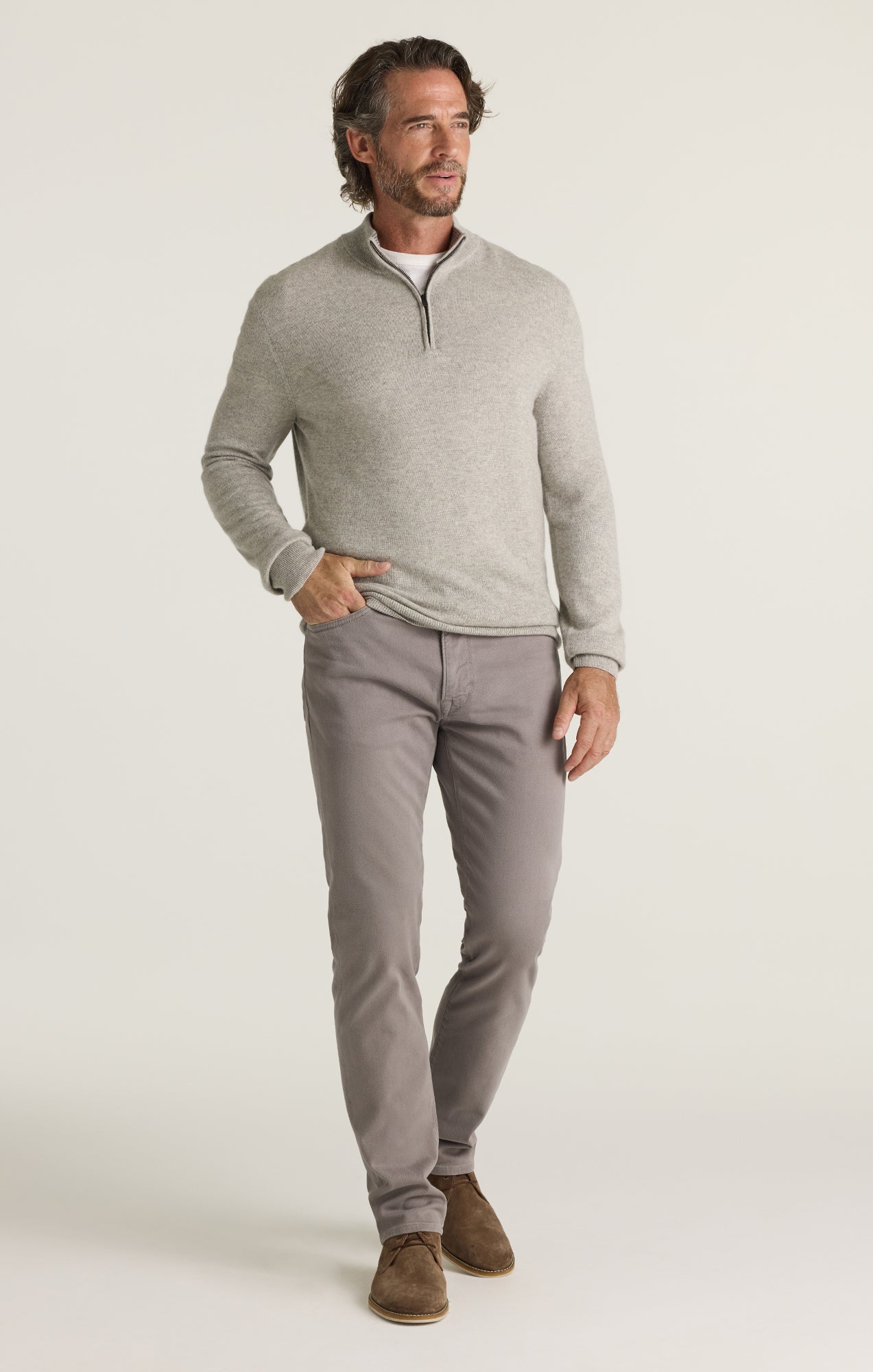 Courage Straight Leg Pants in Grey Honeycomb