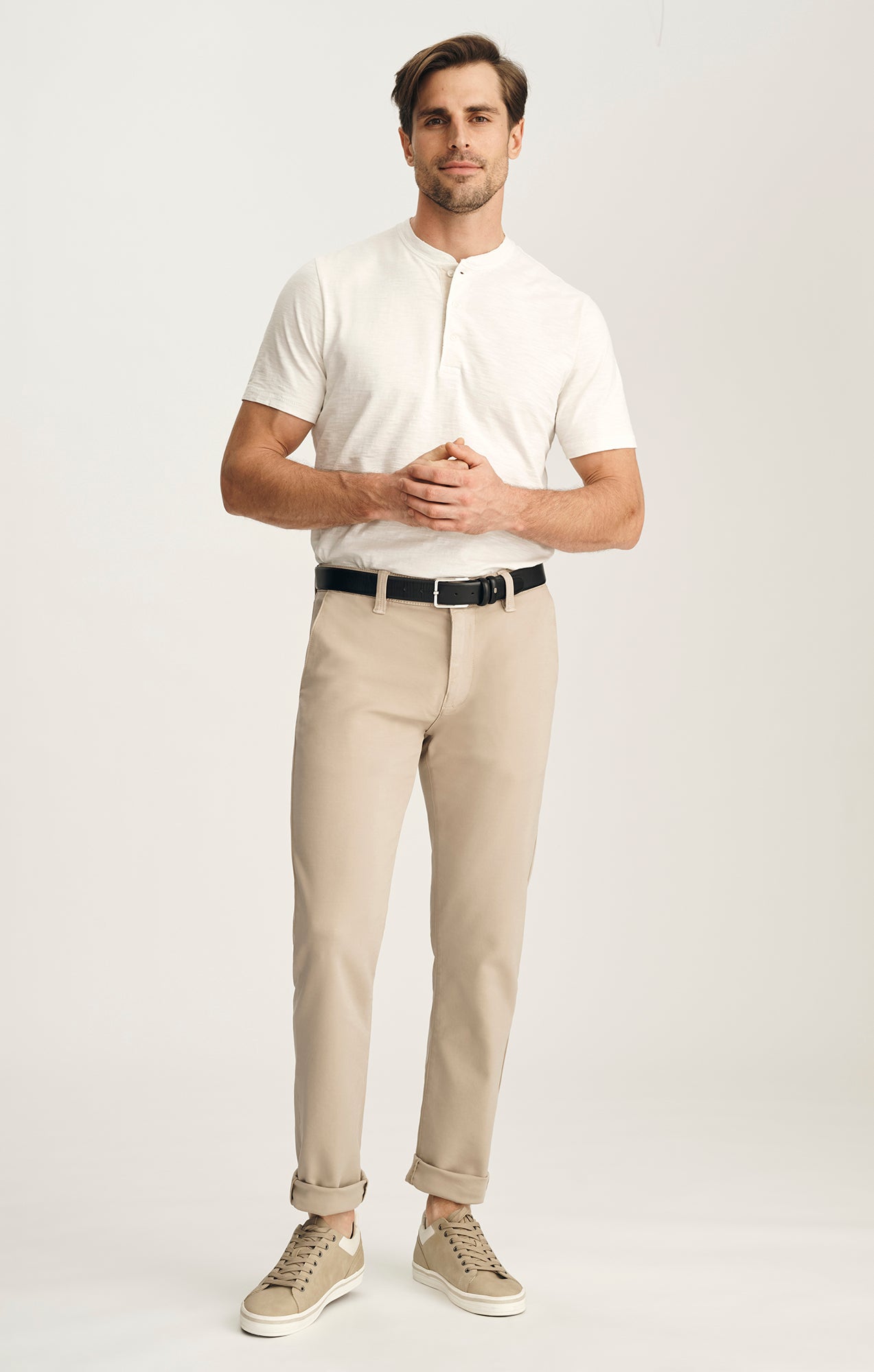 Verona Straight Leg Chino Pants In Mushroom High Flyer – 34 Heritage