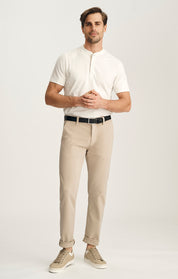 Verona Straight Leg Chino Pants In Mushroom High Flyer