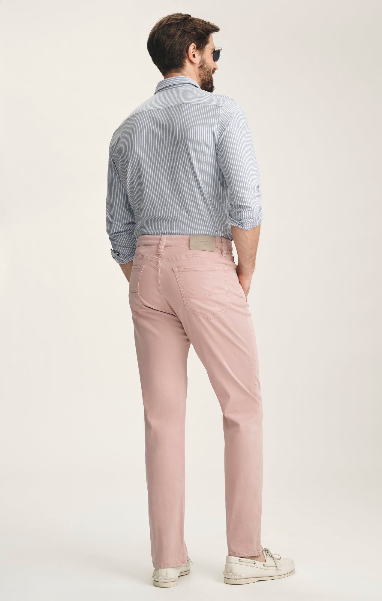 Charisma Relaxed Straight Pants In Pink Twill