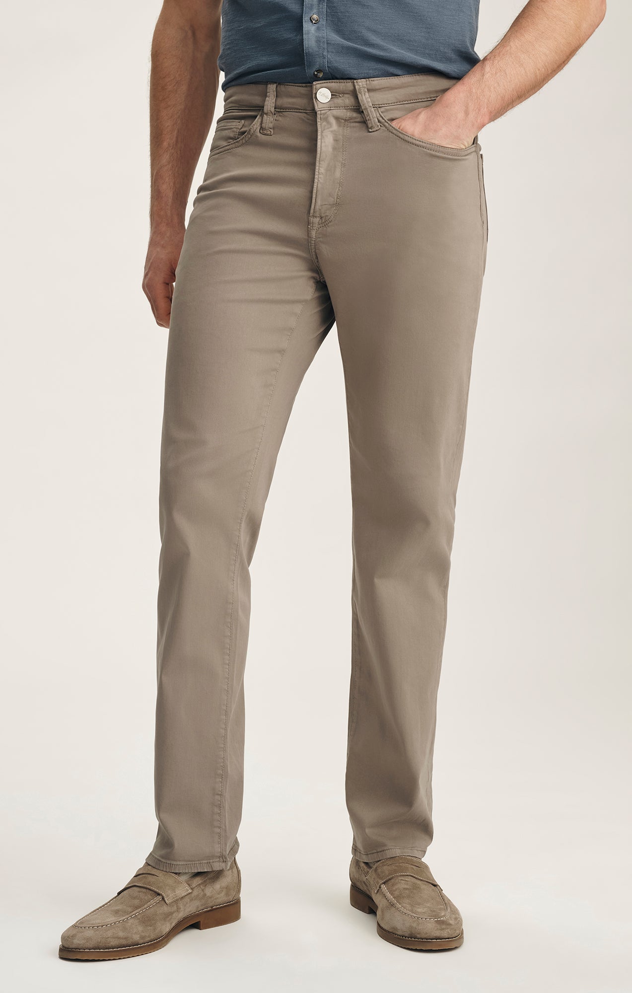 Charisma Relaxed Straight Pants In Driftwood Twill